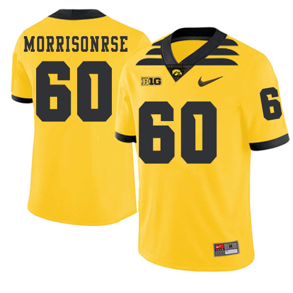 2019 Men #60 Jake Morrisonrse Iowa Hawkeyes College Football Alternate Jerseys Sale-Gold